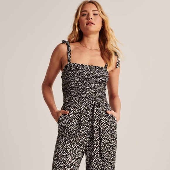 Abercrombie smocked jumpsuit Clearance